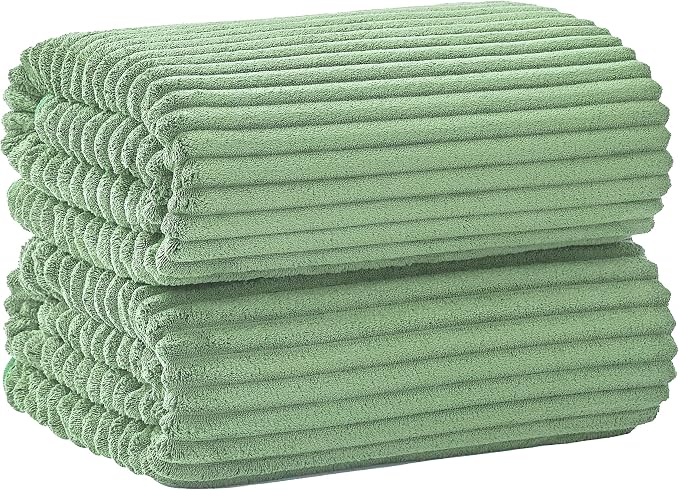 2 Piece Bath Sheets, 40"x80" Bath Towels, Sage Green | Extra-large size, Quick dry, Highly Absorbent, Lint Free .shower towels for bathroom gym spa .Big and Tall users