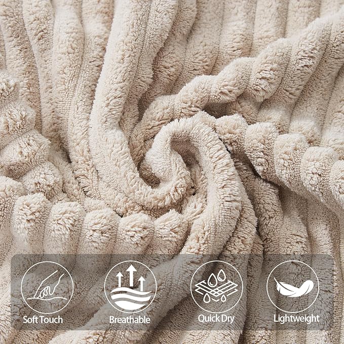 3 Pack Bath Towel Set, 40"x80" Oversized Bath Sheet, Beige | Ultra Soft Microfiber, Lint Free, Quick Dry, Highly Absorbent, Full Body Coverage, 1 Bath Sheet, 1 Hand Towel, 1 Washcloth