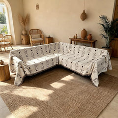 1OO% Waterproof Sectional Couch Covers for Dogs L Shaped Corner Sofa Cover Washable Chenille Sofa Slipcovers Blanket Modern Jacquard Pet Furniture Protector (91"x252", Boho Brown Cream)