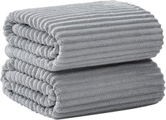 2 Piece Bath Sheets, 40"x80" Microfiber Bath Towels, Grey | Extra-large size, Quick dry, Highly Absorbent, Lint Free .shower towels for bathroom gym spa .Big and Tall users