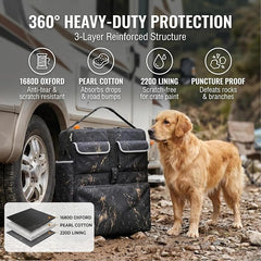 30" Dog Cage Storage Bag, Heavy Duty Waterproof 1680D Oxford & Shockproof Pearl Cotton DogCrate Carry Bag, 3-Side Open Dog Fence Carrying Bag,for Foldable Wire Crates Pet Playpen Outdoor RV Travel