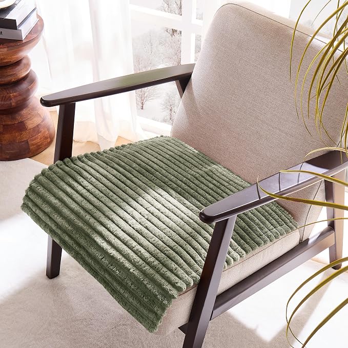 100% Waterproof Couch Arm Covers 2pcs, Fuzzy Chair Arm Covers Thick Soft Recliner Chair Armrest Protectors, Non-Slip Couch Armrest Cover Pet mats for Sofa (Sage Green, 22" x 22" 2 Pack)